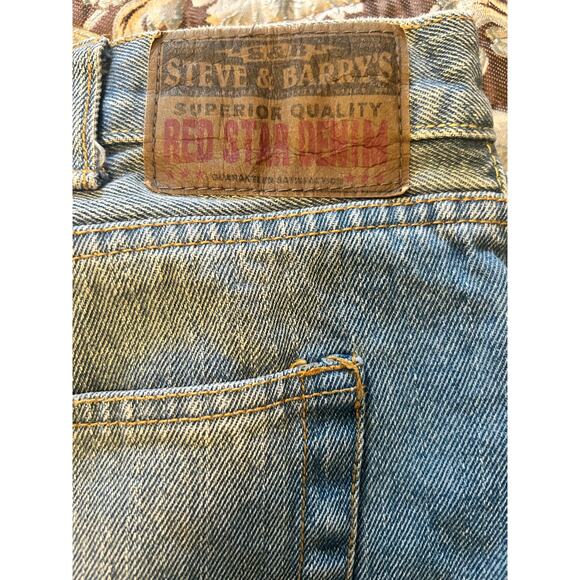 GUC Steve & Barry's Red Star Denim Blue Jeans Relaxed Fit Size 38/30 - Picture 3 of 5